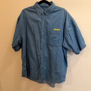 Vintage denim shirt with "ERICO" above pocket.